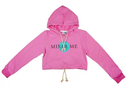 Mini&Me kapucnis lányka pulóver, rózsaszín