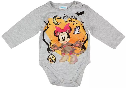 Disney Minnie halloween hosszú ujjú kislány baba body, szürke