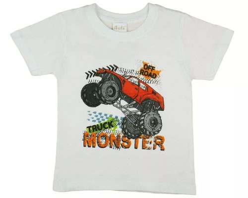 Monster truck gyerek rövid póló, felső