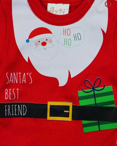 Karácsonyi télapós hosszú ujjú baba body