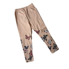 Pillangó mintás gyerek pamut leggings, barack