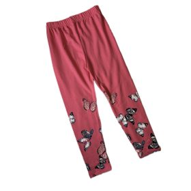 Pillangó mintás gyerek pamut leggings, pink