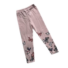 Pillangó mintás gyerek pamut leggings, rózsaszín