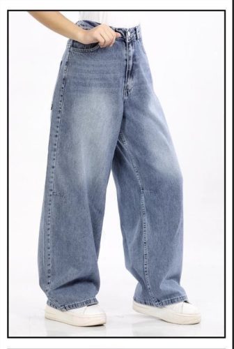 Bő szárú lányka farmernadrág, kék