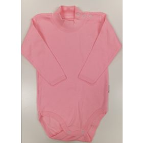 Hosszú ujjú body, rózsaszín, garbós
