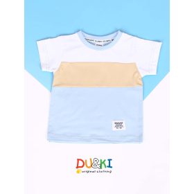 Du&Ki fiú rövid ujjú póló, világoskék csíkos