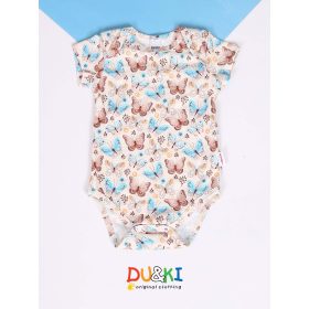 Du&Ki rövid ujjú body, drapp pillangós
