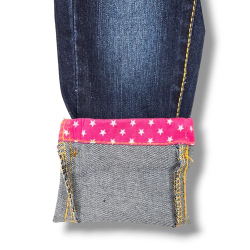 Sztreccs kislány farmernadrág csillag mintával és övvel